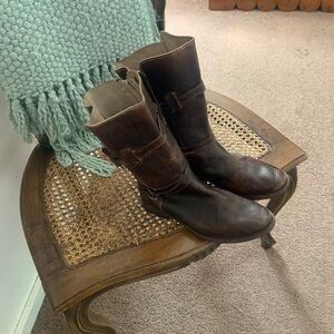 Bed Stu Brown Leather Mid-Calf Boots